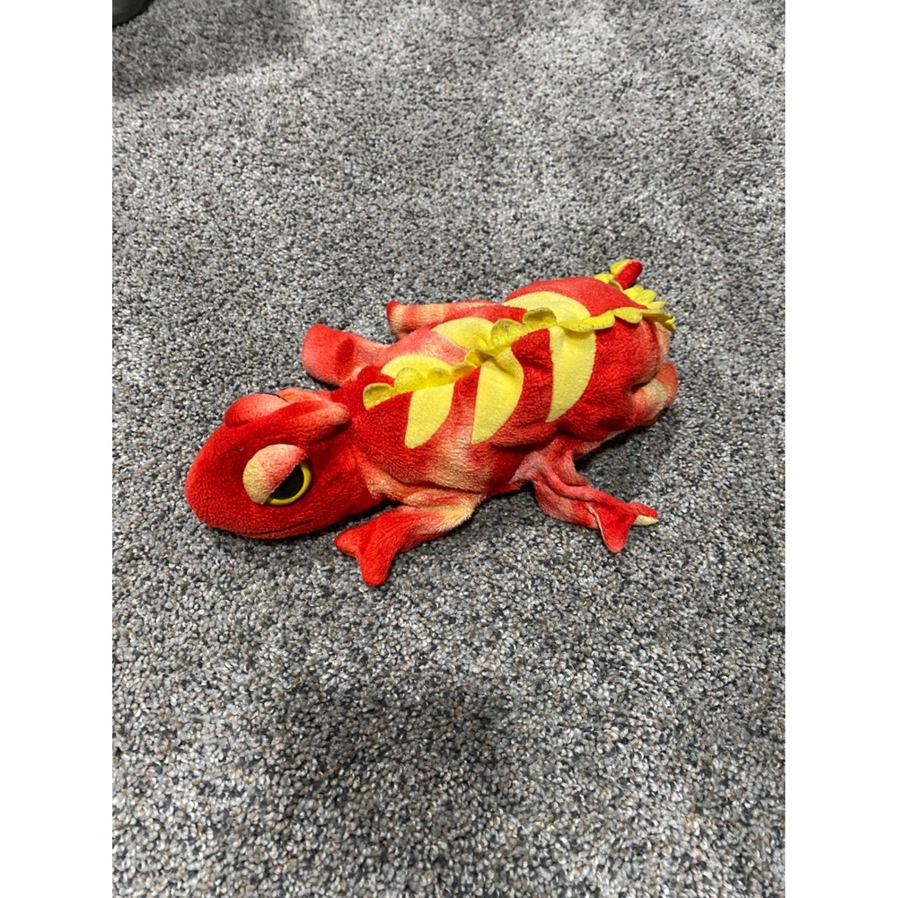 Caltoy Plush Lizard Red Yellow Iguana Hand Puppet Stuffed Animal Toy Reptile